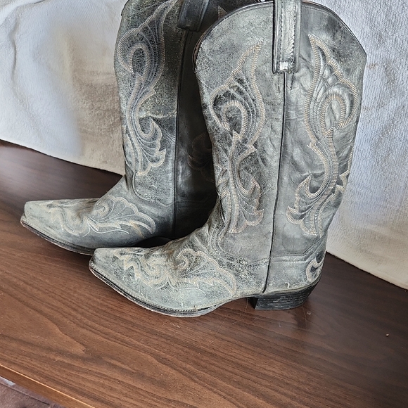 Men's Dan Post Grey Leather Boots - Picture 1 of 4
